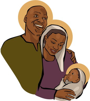 African American Holy Family Clipart