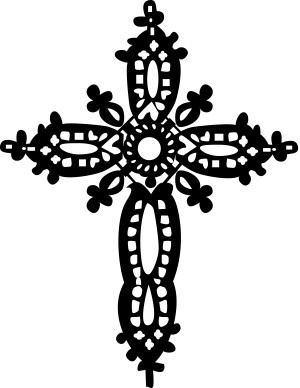 Black Crochet Cross Clipart