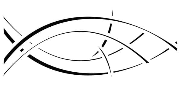 Retro Christian Fish Symbol