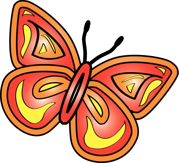 Bright Red Butterly Graphic