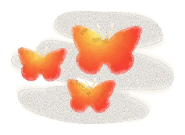 Three Graphic Butterflies