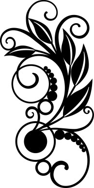 Vines with Leaves Black And Whit Clipart