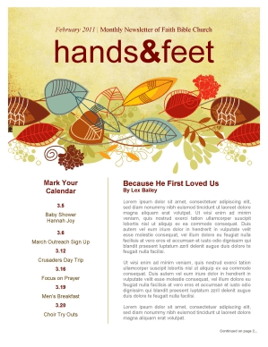 Harvest Church Newsletter Template for Fall