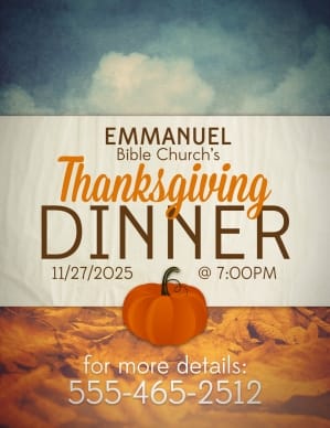 Thanksgiving Dinner Religious Flyer
