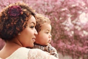 Mother and Son Spring Ministry Stock Photo