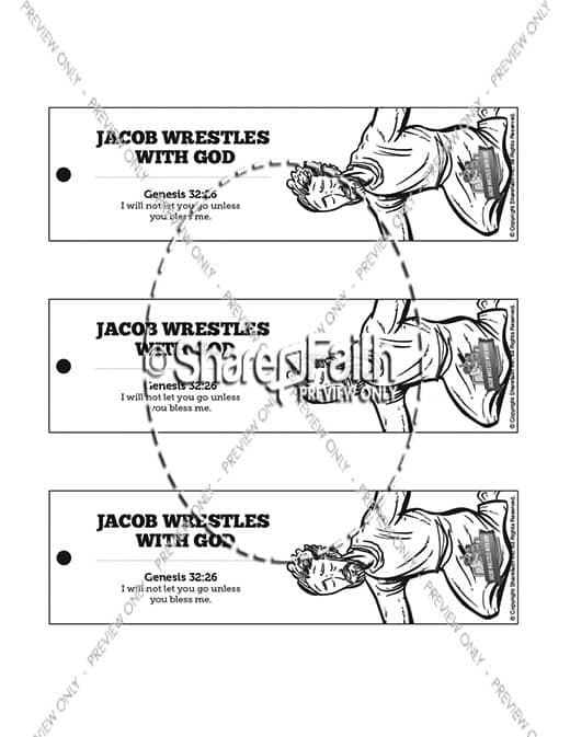 The Story Of Jacob Wrestling With God Bible Bookmarks