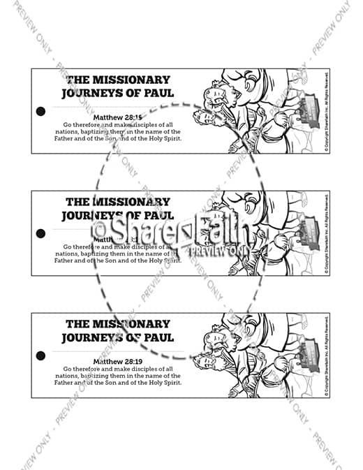 Paul’s Missionary Journeys Bible Bookmarks