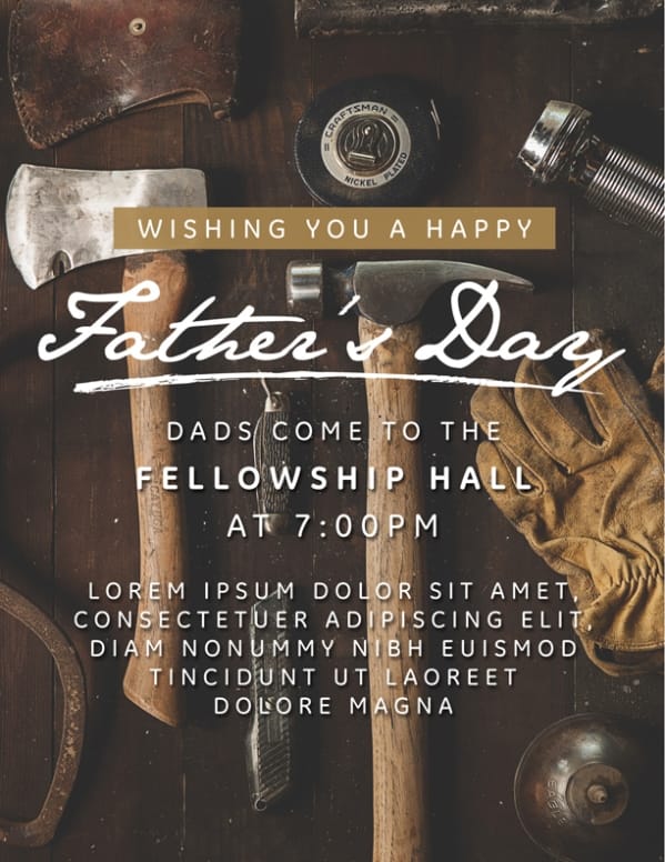 Working Dads Father’s Day Church Flyer