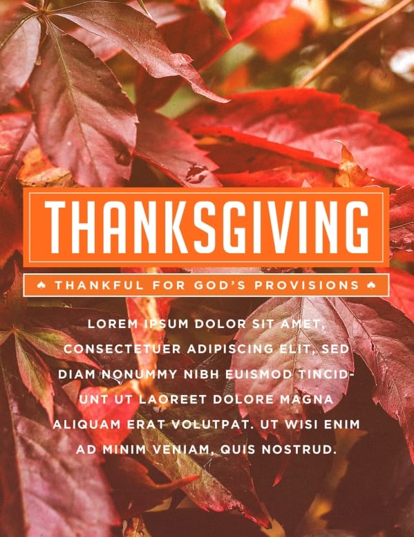 Thankful to God Thanksgiving Flyer Template