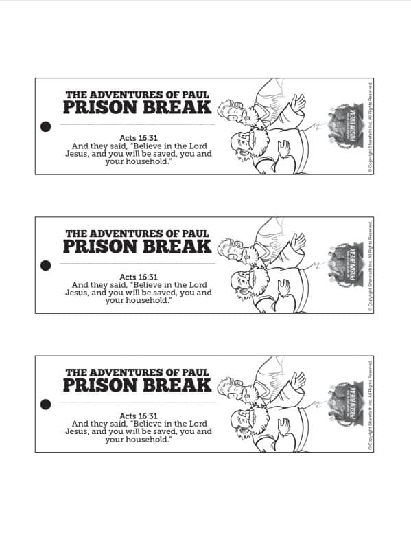 Acts 16 Prison Break Bible Bookmarks