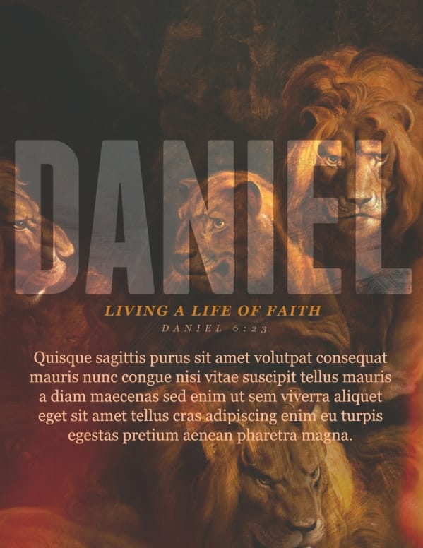 Book Of Daniel Lion’s Den Church Flyer