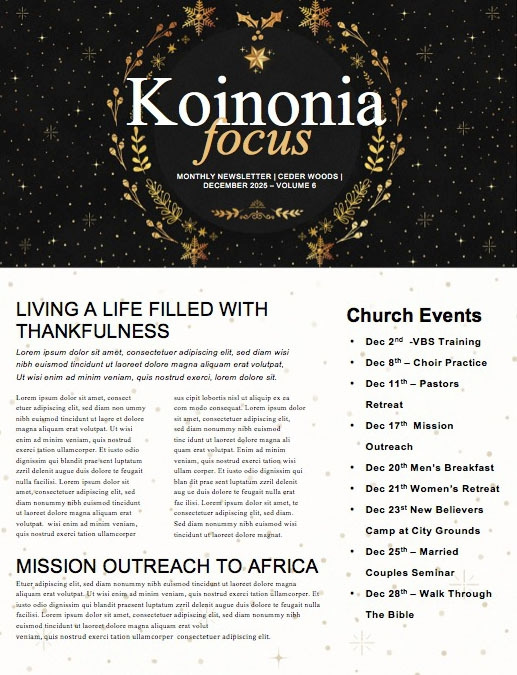 Christmas Eve Service Newsletter Template