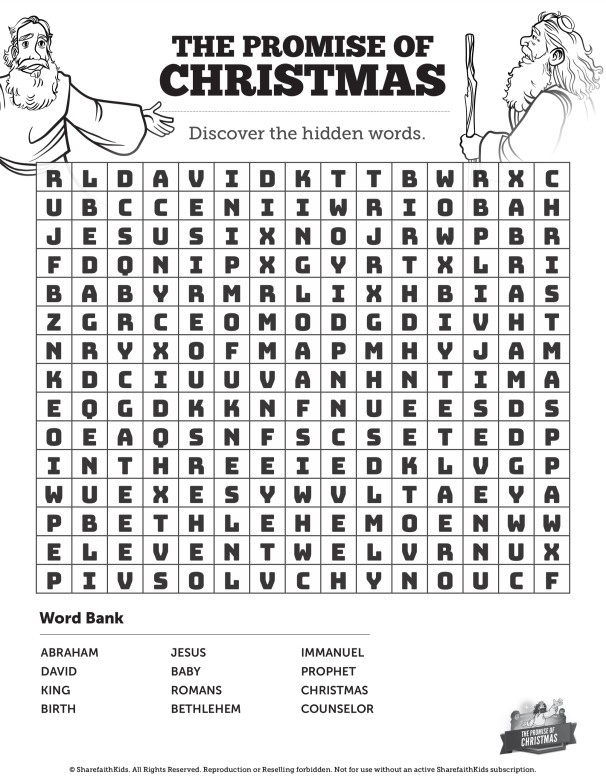 ShareFaith Media » The Promise of Christmas Bible Word Search Puzzles ...