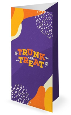 Purple Trunk Or Treat Church Trifold Bulletin