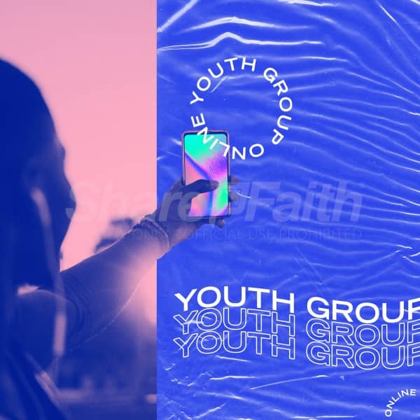 Youth Group Blue Social Media Graphic