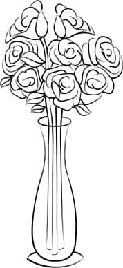 Roses in a Tall Vase