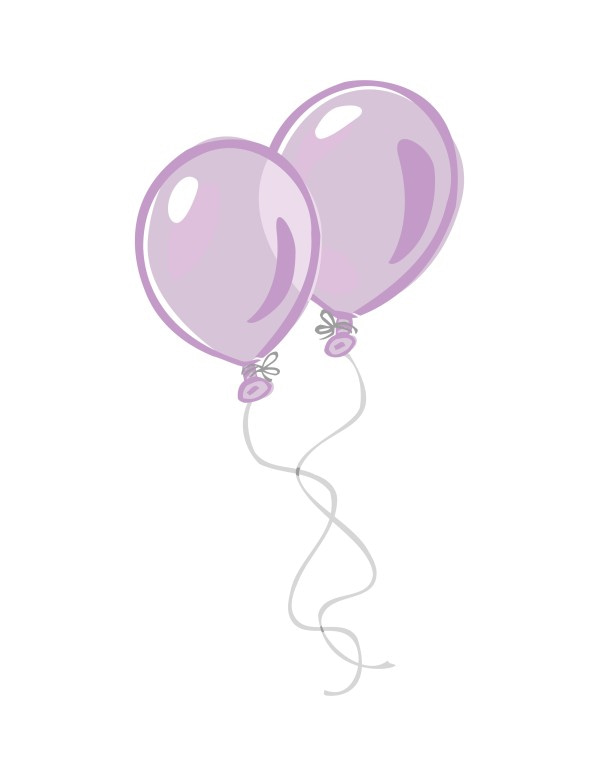 Pair of Purple Birthday Balloons
