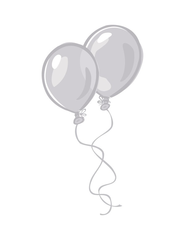 Two Balloons in Black and White
