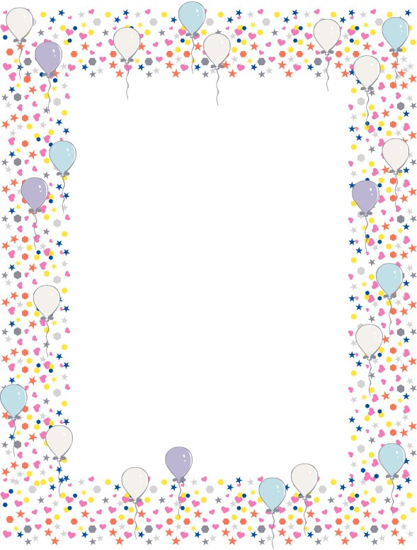 Many Bright Shapes with Birthday Balloons