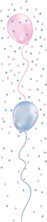 Two Pastel Birthday Balloons Column