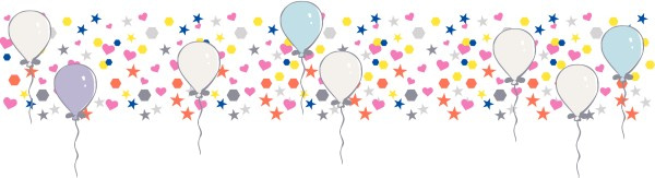 Bright Little Shapes and Birthday Balloons Header