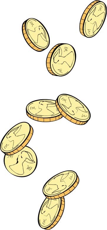 Many Falling Coins