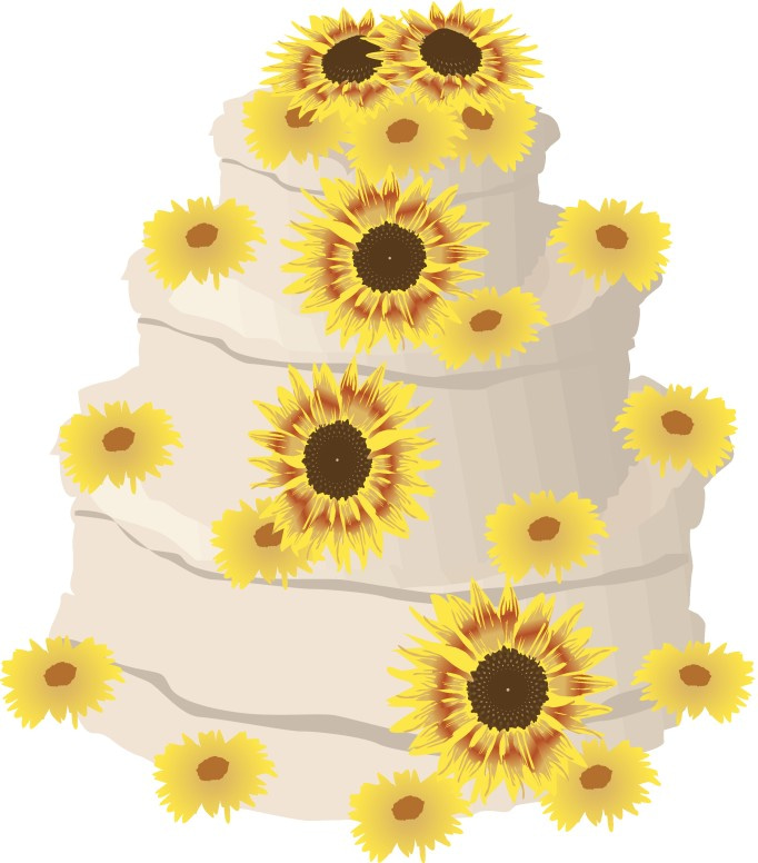 Sunflower Decorated Anniversary Cake