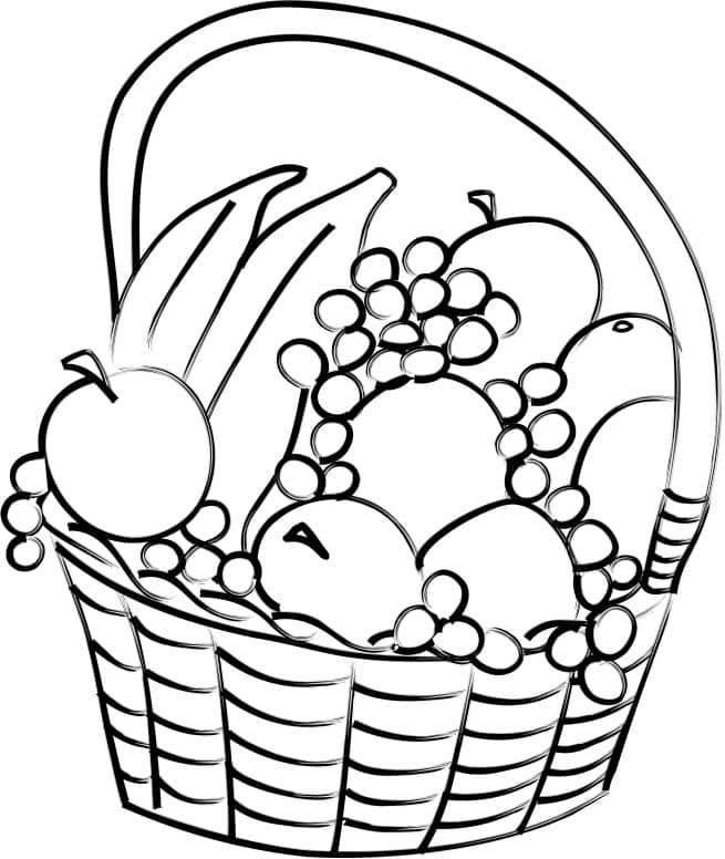 fruit bowl clipart black and white