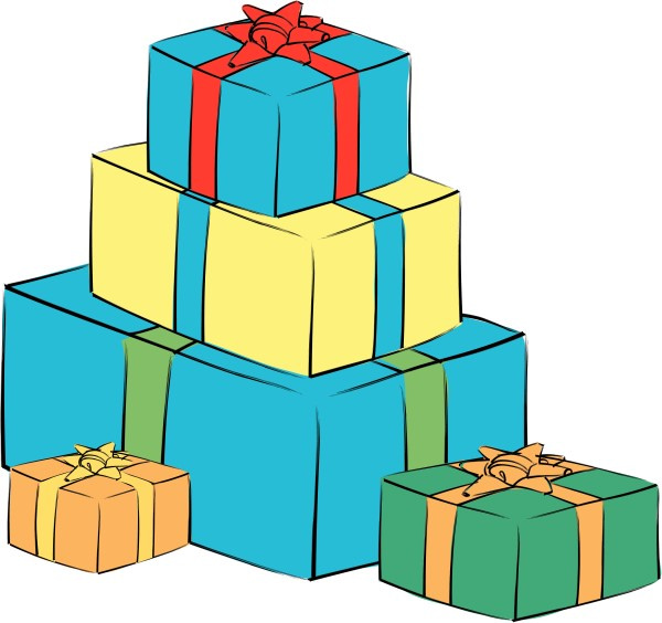 Stack of Bright Gift Boxes