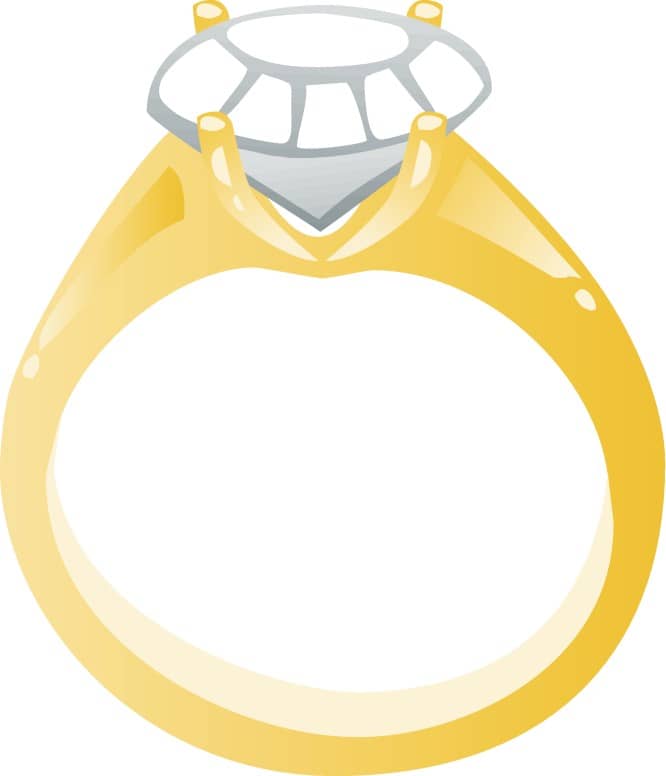 Diamond Engagement Ring Cartoon