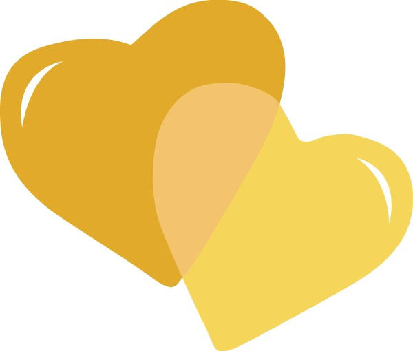 Pair of Gold Hearts