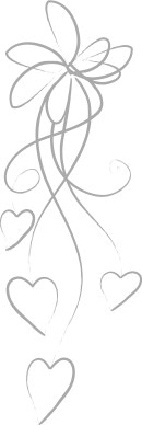 Silver Line Art Bow with Hearts