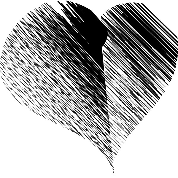 Abstract Heart in Black and White