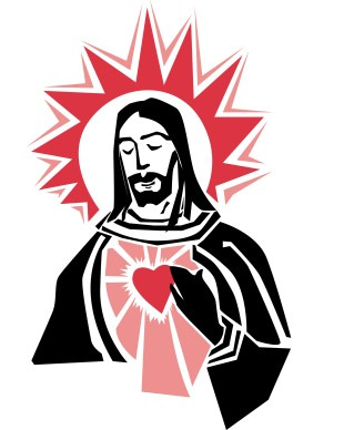 Jesus with a Red Heart of Love