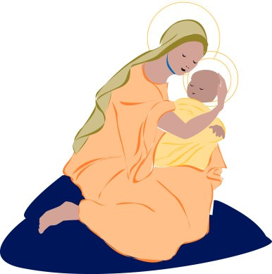 Mary Cradles Baby Jesus