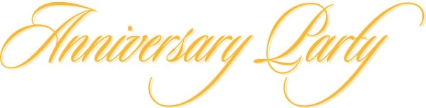 Gold Anniversary Party Flowing Script