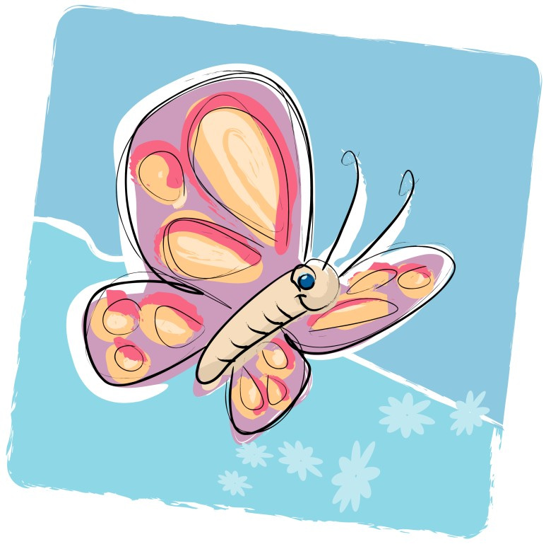 Smiling Cartoon Butterfly