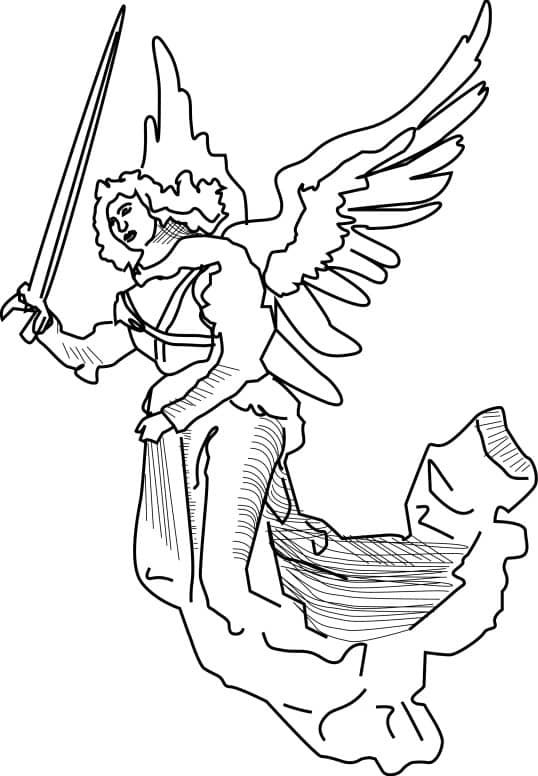 Angel with Sword Clipart