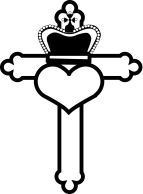 Sacred Heart Cross with Crown
