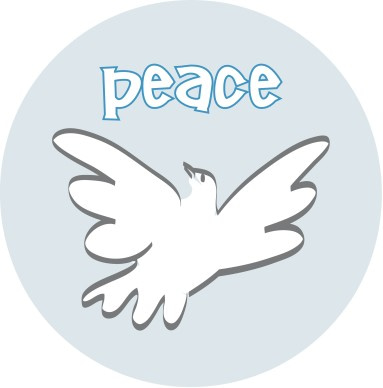 Peace with Dove Blue Circle