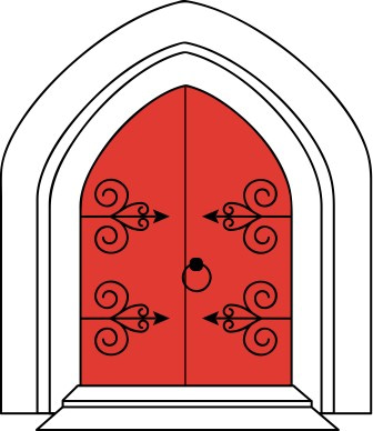 Church Doors in Outline