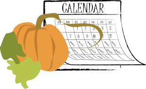 Autumn Calendar with Pumpkin abstract