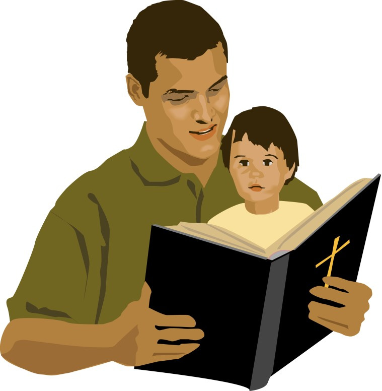 Father and Son with Bible