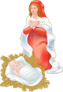 Mary with Jesus in the Manger
