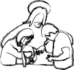 Jesus Prays with Family