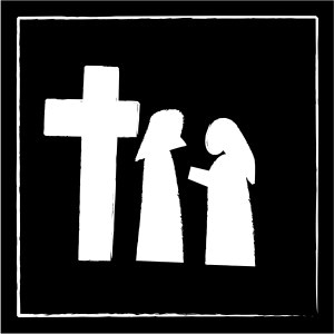 Man and Woman at the Foot of the Cross