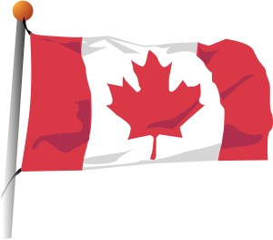 Canadian Flag in the Wind