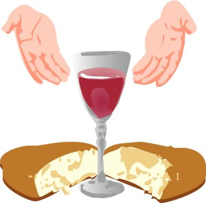 communion bread and wine clip art