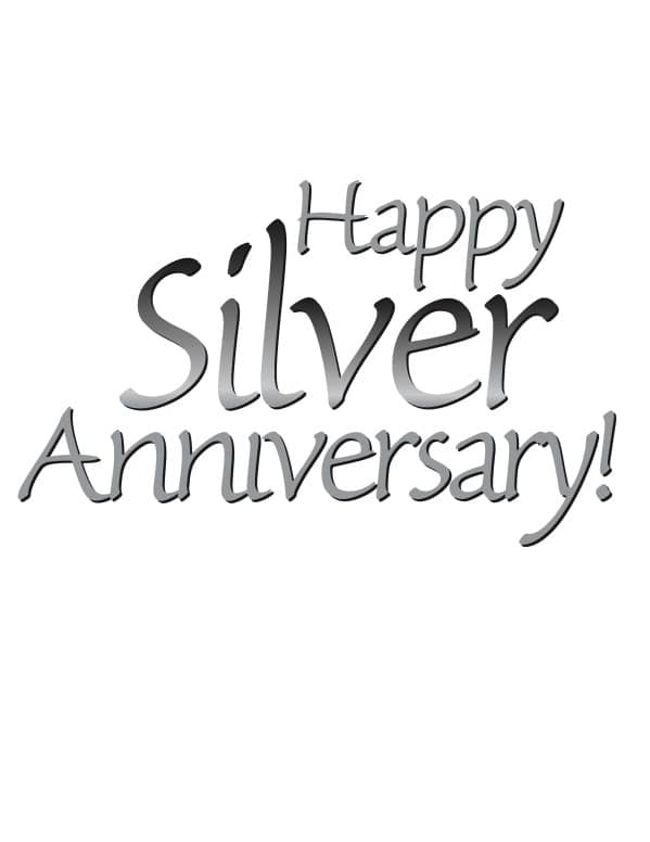 Happy Silver Anniversary words