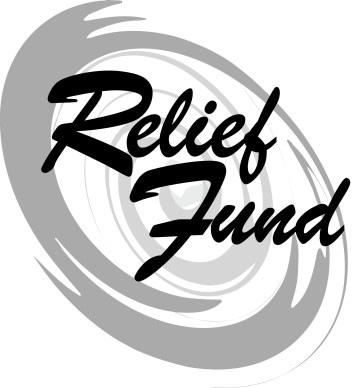 Relief Fund Script over Gray Hurricane